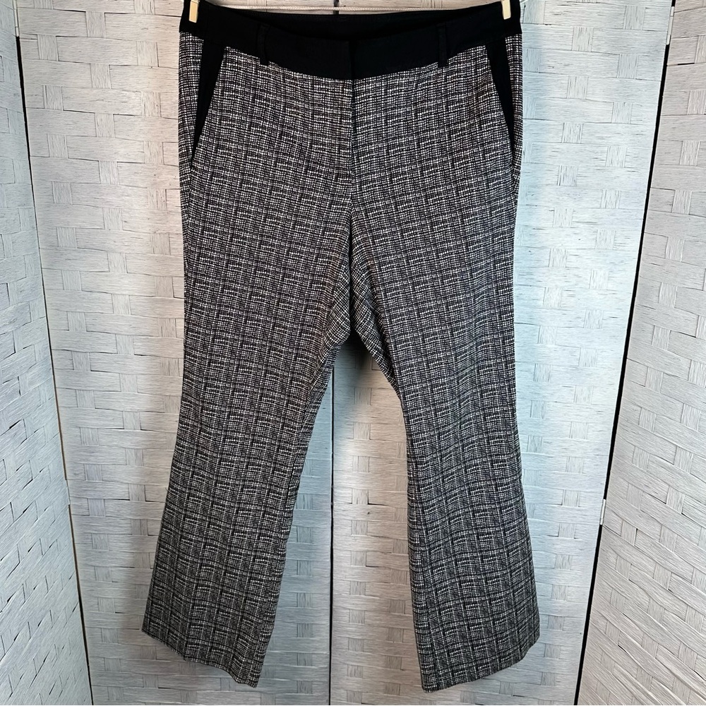 Lane Bryant‎ black white plaid trouser pants office academia evening plus size